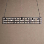La Caged Rectangular Chandelier 7-Light - BlackBlushlighting