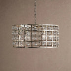 La Caged Round Chandelier 6/8/12 Light - 6-LightSilver ClayBlushlighting