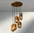 Lacour Amber Glass Cluster Chandelier