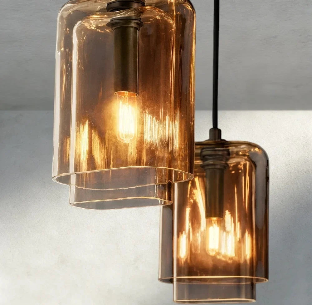 Lacour Amber Glass Cluster Chandelier