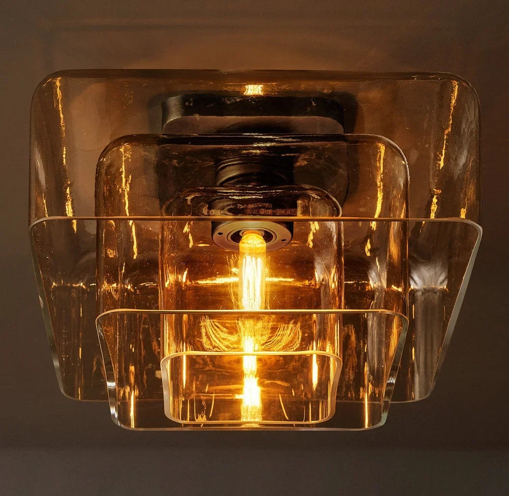 Lacour Amber Glass Flushmount