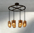 Lacour Amber Glass Round Chandelier