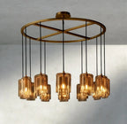Lacour Amber Glass Round Chandelier