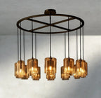 Lacour Amber Glass Round Chandelier