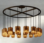 Lacour Amber Glass Round Chandelier