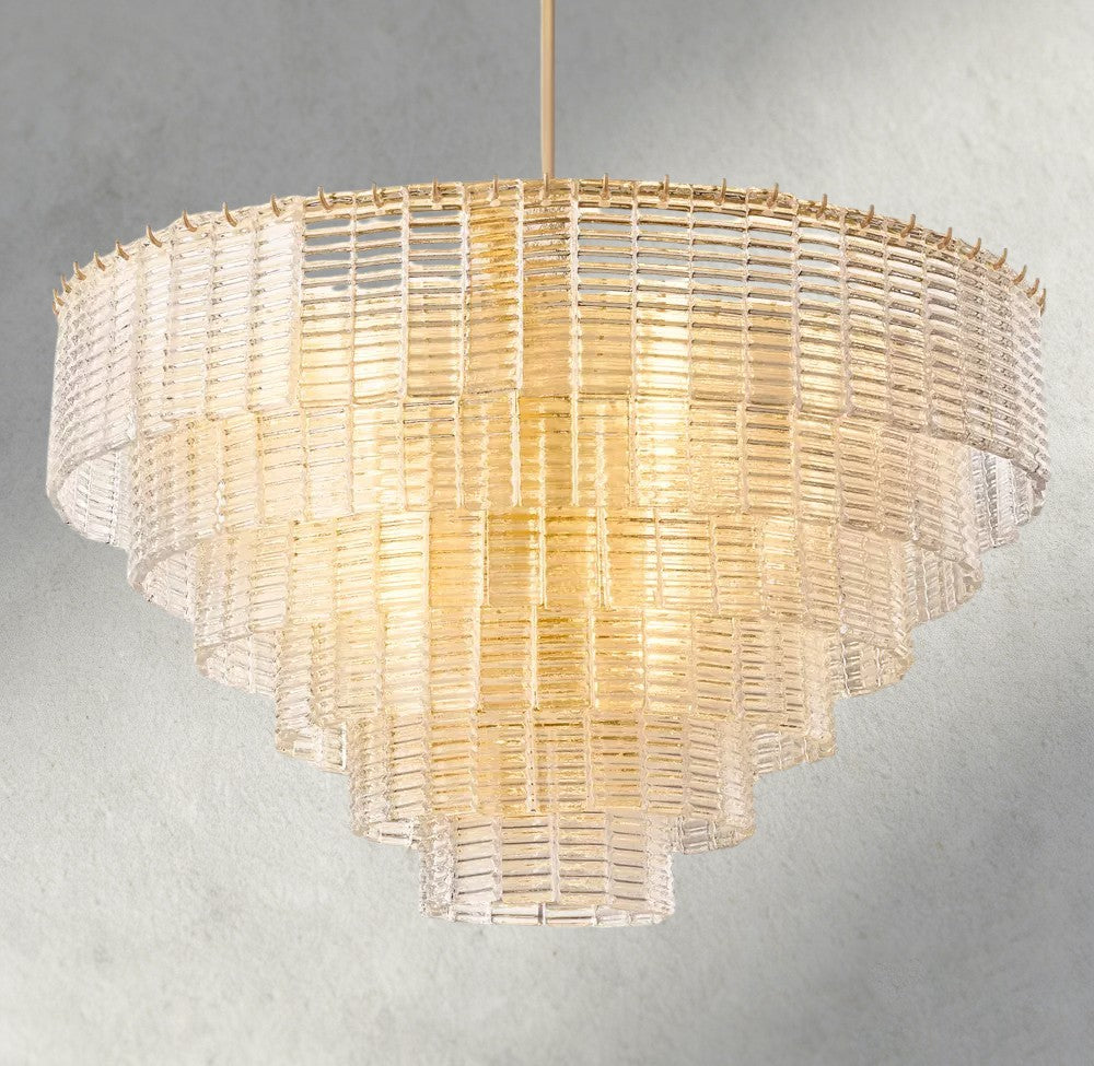 Sirene Clear Glass Round Chandelier 41", 52", 65"-chandelier-Manorlights