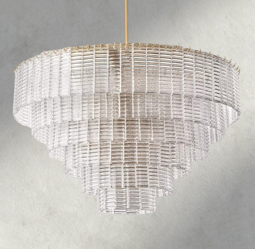 Sirene Clear Glass Round Chandelier 41", 52", 65"-chandelier-Manorlights
