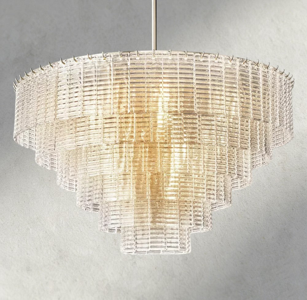 Sirene Clear Glass Round Chandelier 41", 52", 65"-chandelier-Manorlights