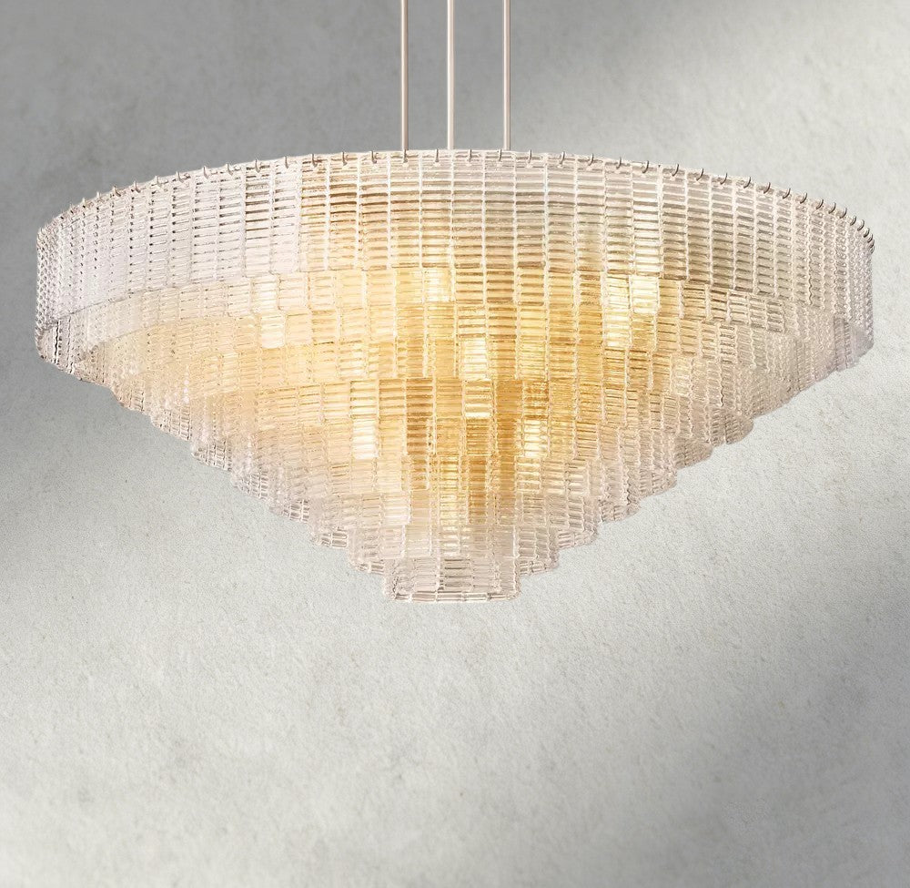 Sirene Clear Glass Round Chandelier 41", 52", 65"-chandelier-Manorlights