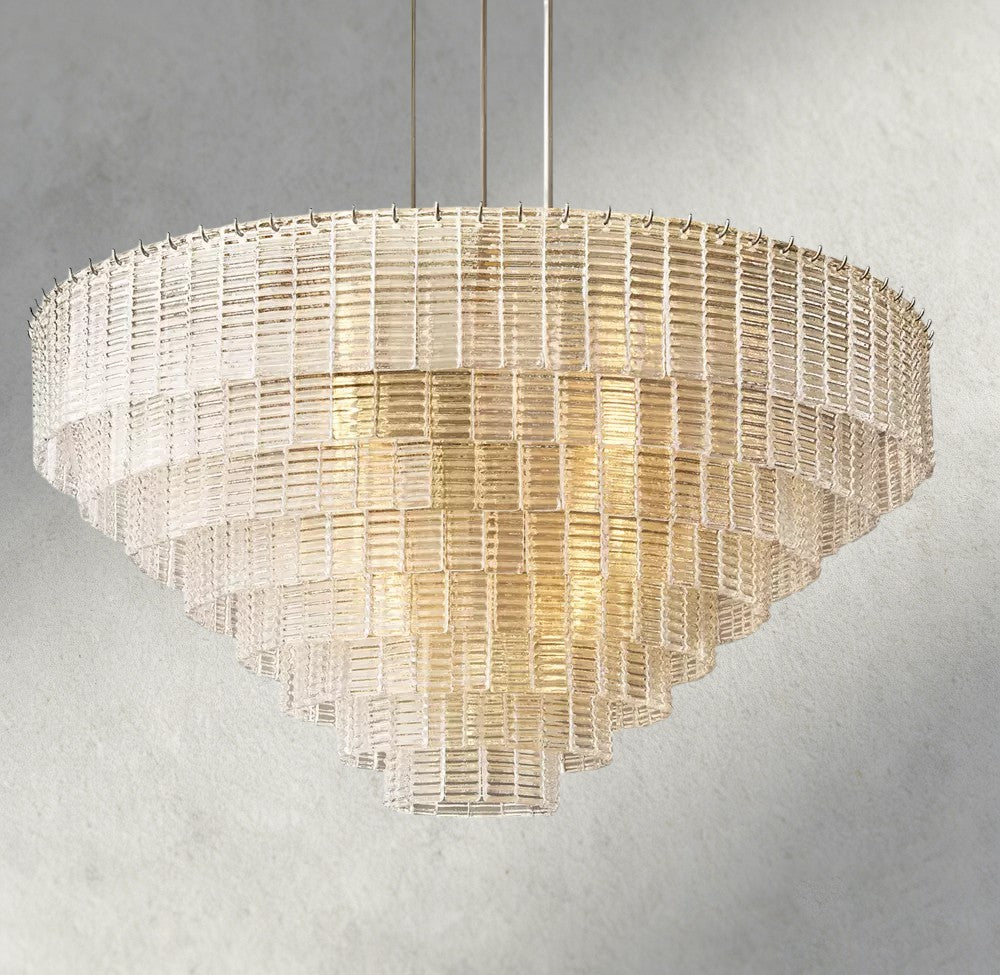 Sirene Clear Glass Round Chandelier 41", 52", 65"-chandelier-Manorlights