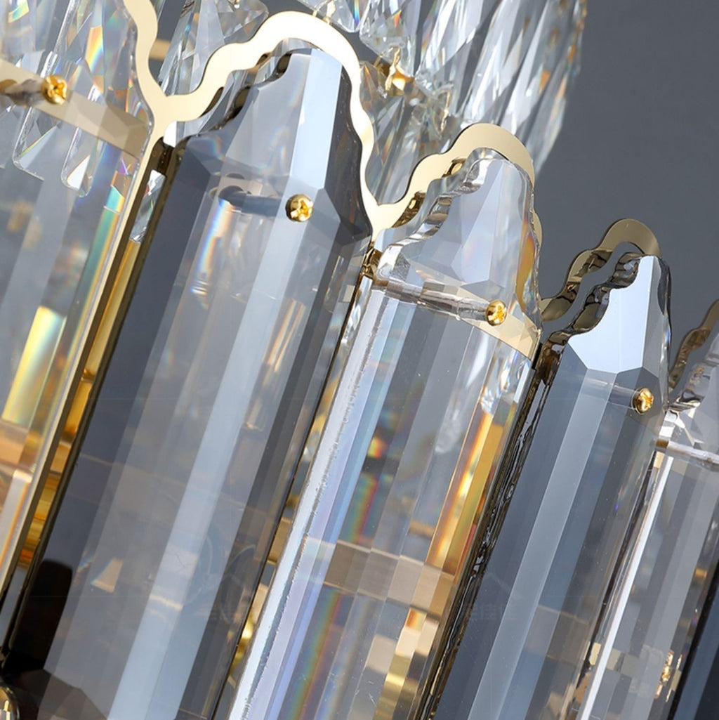 Large Staircase Crystal Chandelier Living Room Ceiling Light Fixture For Hotel Entrance In Gold Finish-Chandeliers- -  Manorlights- -  Manorlights
