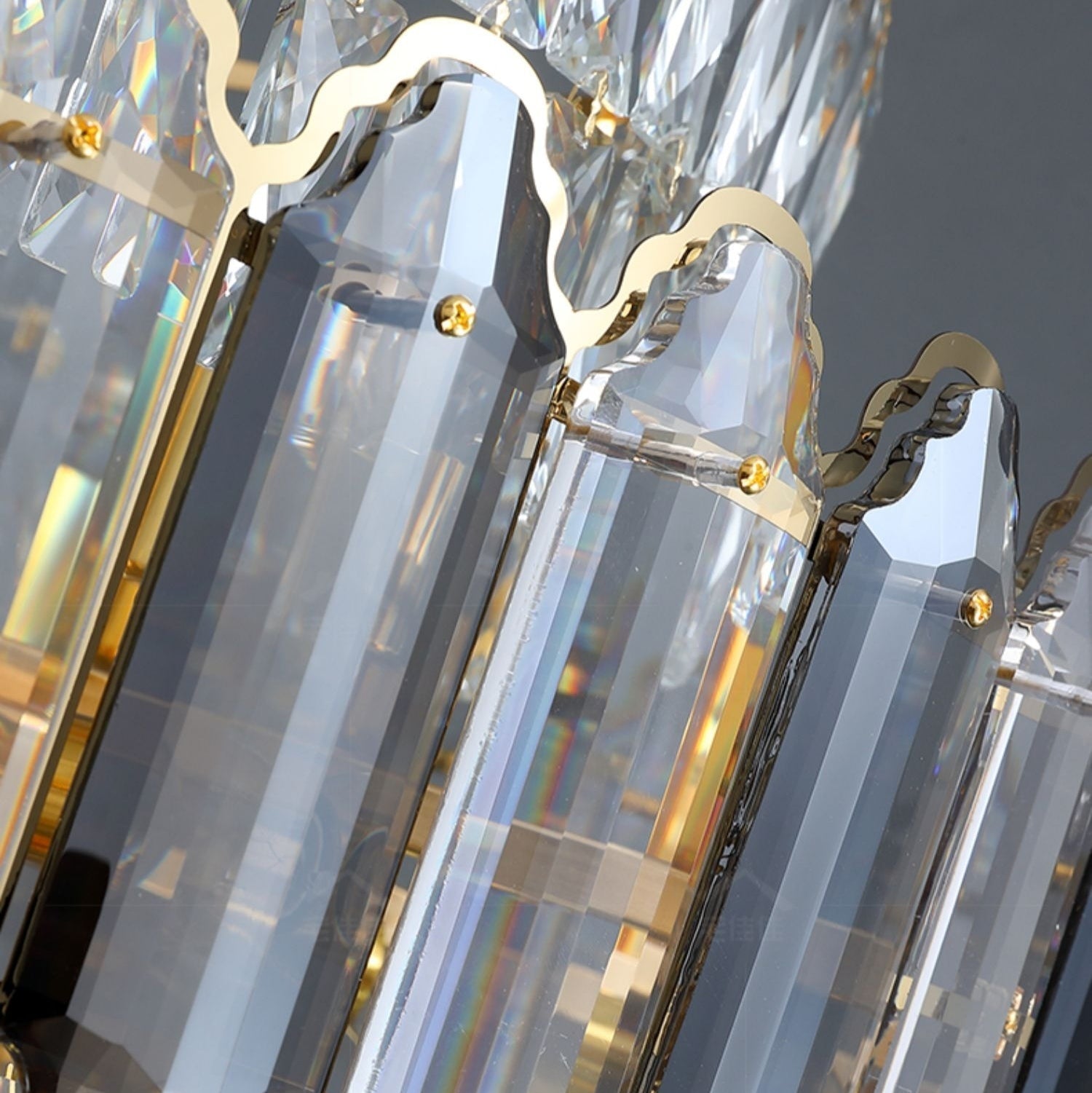 Large Staircase Crystal Chandelier Living Room Ceiling Light Fixture For Hotel Entrance In Gold Finish-Chandeliers- -  Manorlights- -  Manorlights