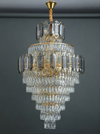 Large Staircase Crystal Chandelier Living Room Ceiling Light Fixture For Hotel Entrance In Gold Finish-Chandeliers- -  Manorlights- -  Manorlights