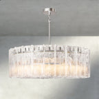 Lattice Clear Glass Round Chandelier 37", 48"-Chandelier-Manorlights