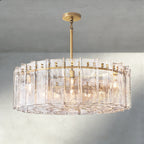 Lattice Clear Glass Round Chandelier 37", 48"-Chandelier-Manorlights