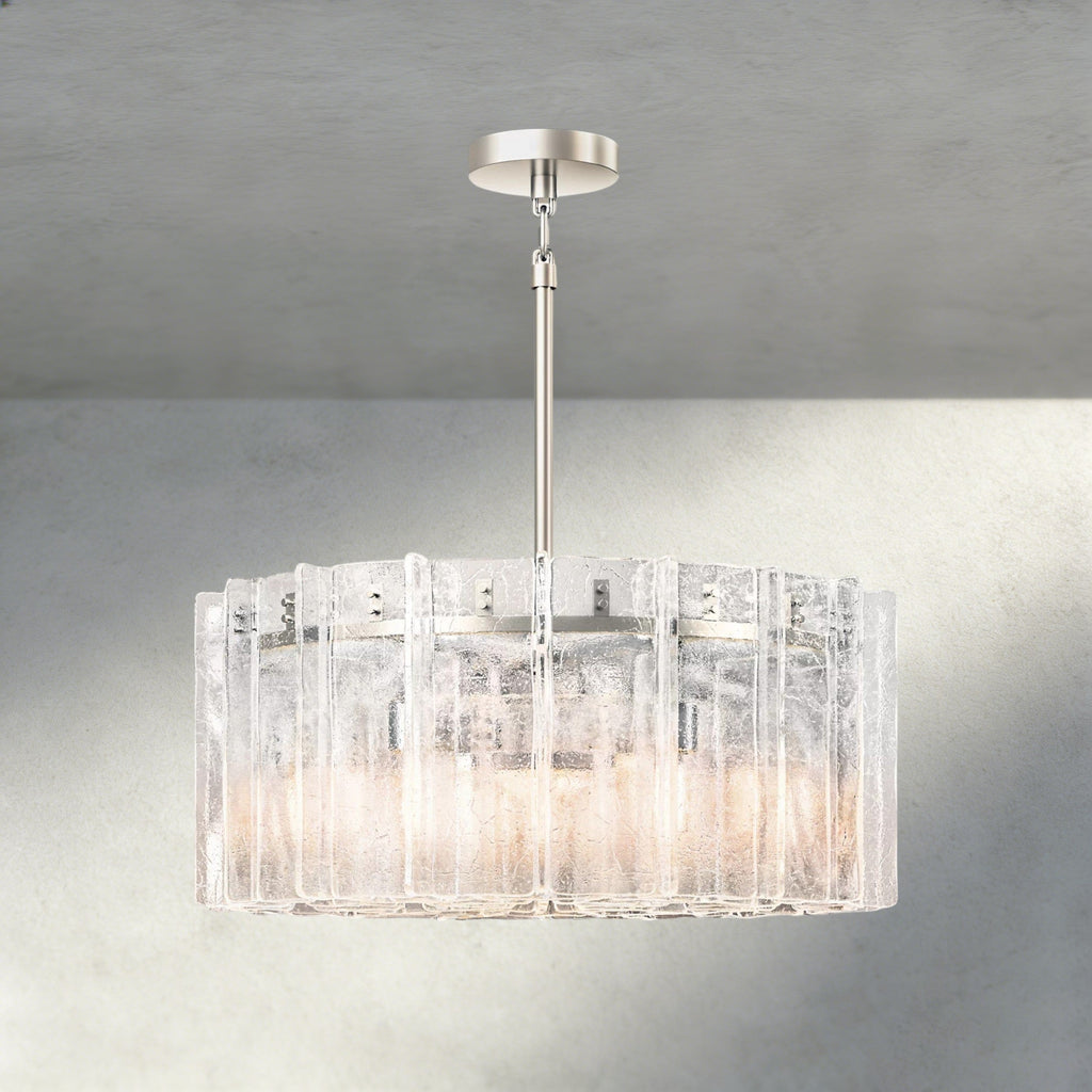 Lattice Clear Glass Round Chandelier 37", 48"-Chandelier-Manorlights