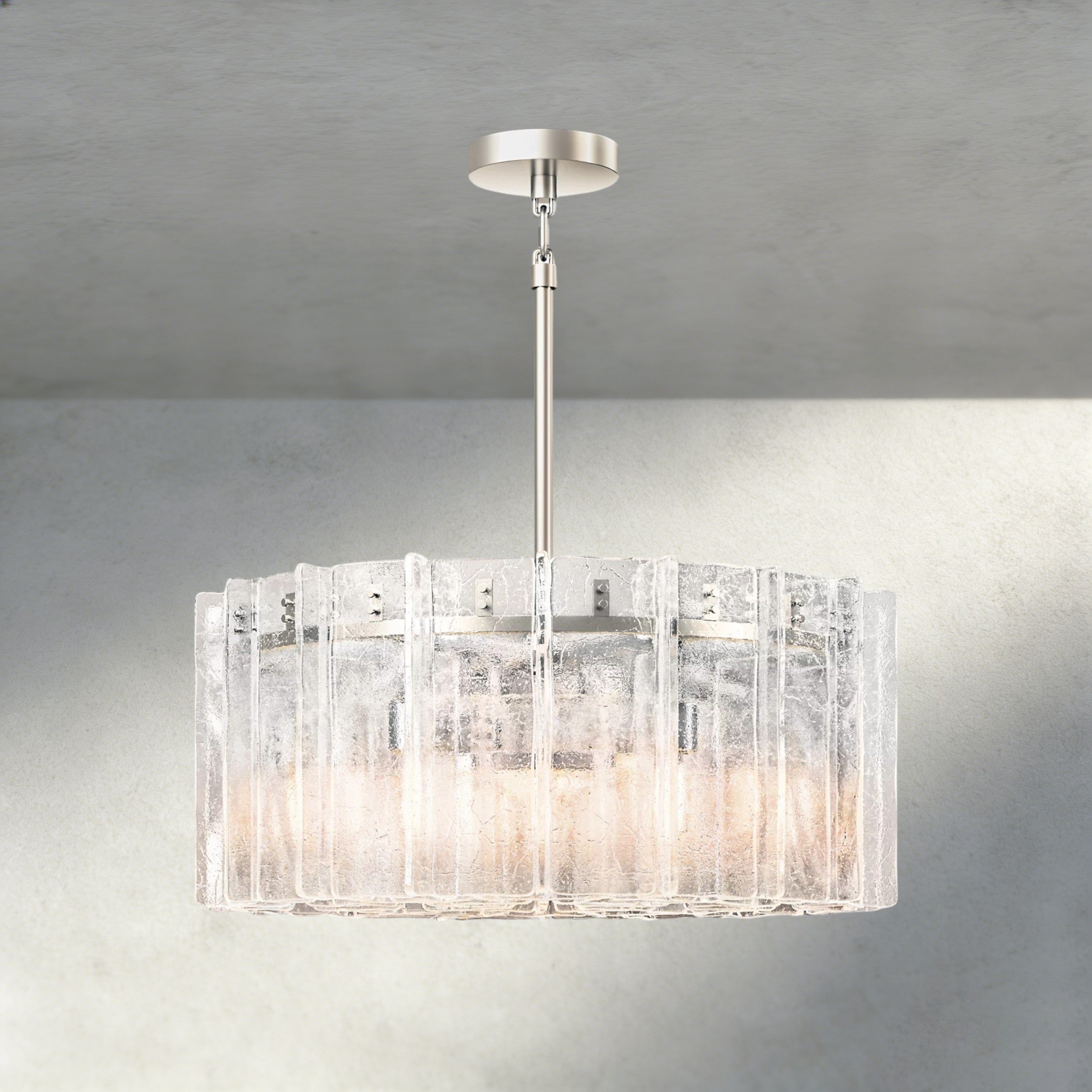 Lattice Clear Glass Round Chandelier 37", 48"-Chandelier-Manorlights