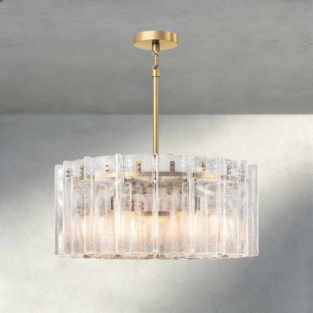 Lattice Clear Glass Round Chandelier 37", 48"-Chandelier-Manorlights