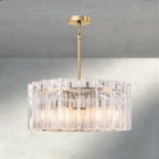 Lattice Clear Glass Round Chandelier 37", 48"-Chandelier-Manorlights