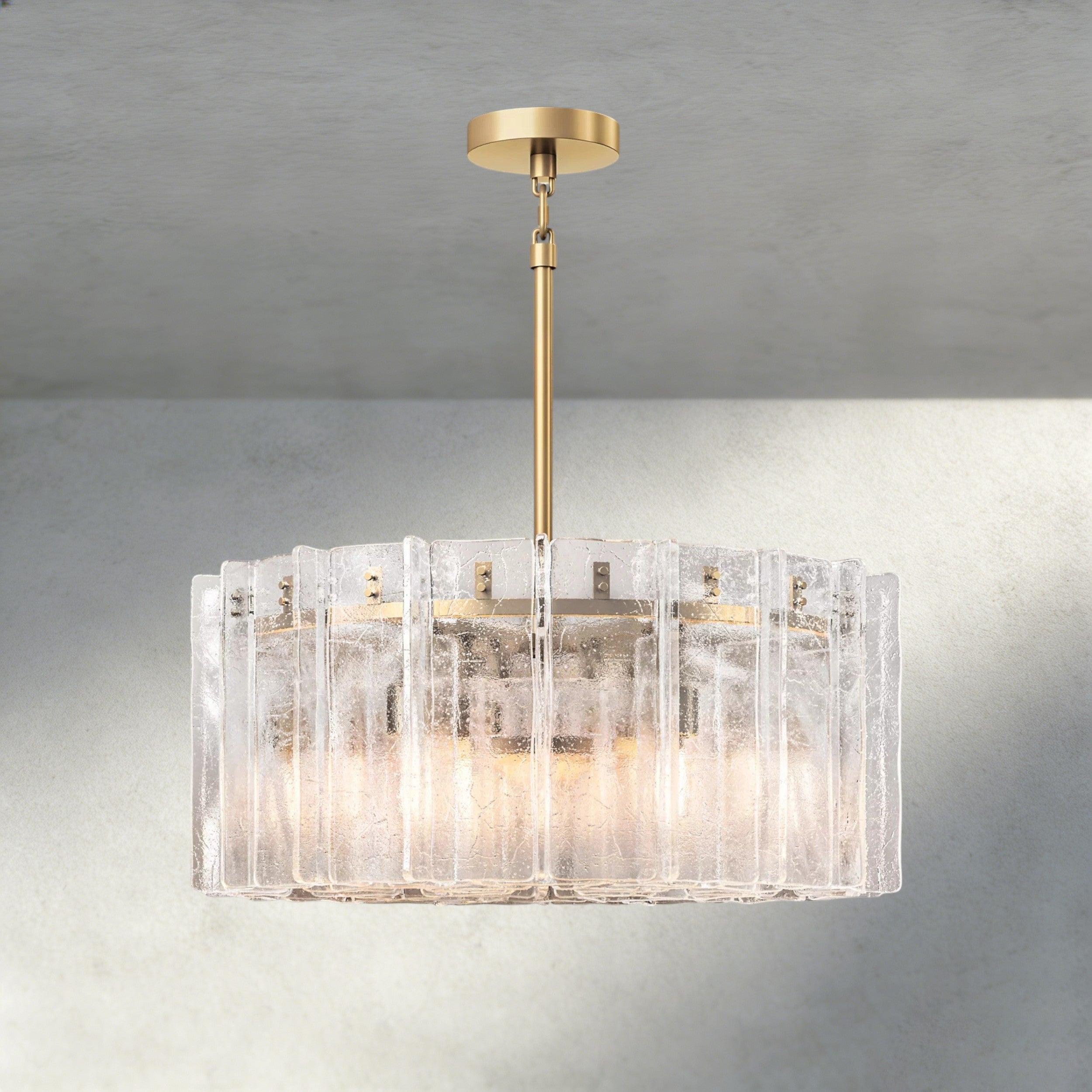 Lattice Clear Glass Round Chandelier 37", 48"-Chandelier-Manorlights