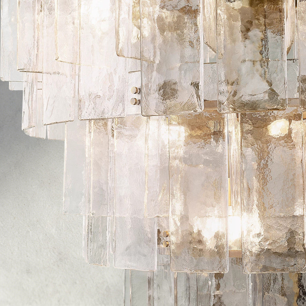 Lattice Clear Glass Tiered Round Chandelier 36", 47"-Chandelier-Manorlights