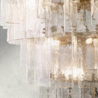 Lattice Clear Glass Tiered Round Chandelier 36", 47"-Chandelier-Manorlights