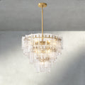 Lattice Clear Glass Tiered Round Chandelier 36", 47"-Chandelier-Manorlights