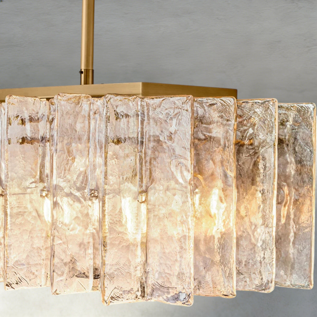 Lattice Smoke Glass Linear Chandelier 49", 67"-Chandelier-Manorlights