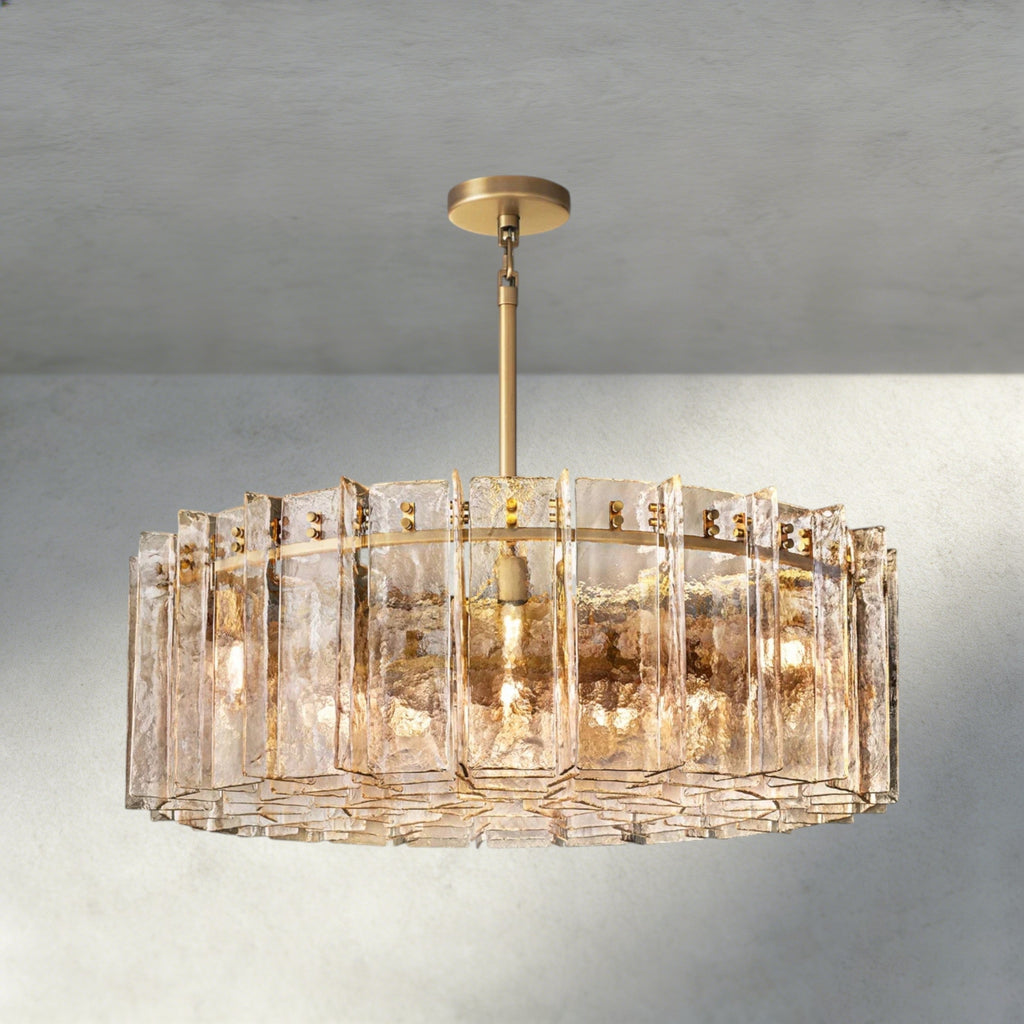 Lattice Smoke Glass Round Chandelier 37", 48"-Chandelier-Manorlights