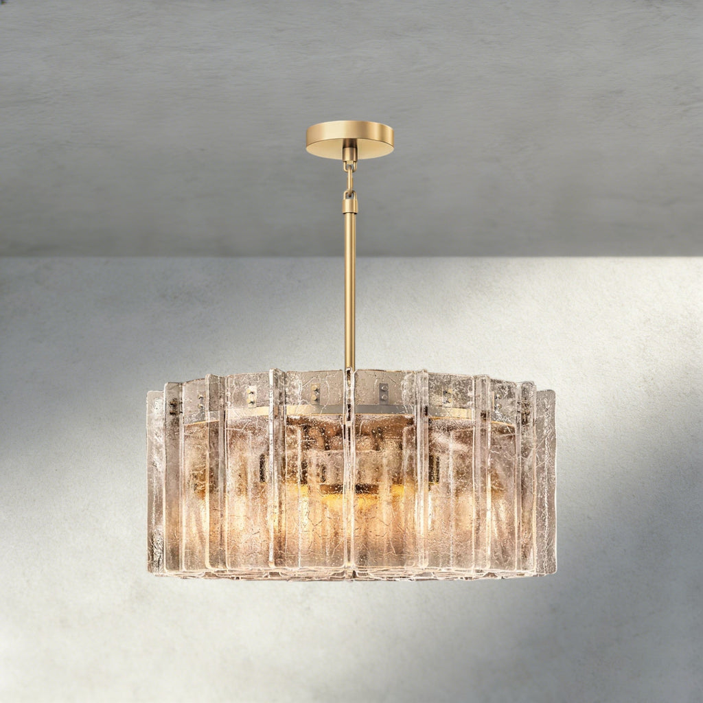Lattice Smoke Glass Round Chandelier 37", 48"-Chandelier-Manorlights