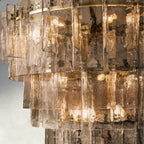 Lattice Smoke Glass Tiered Round Chandelier 36", 47"-Chandelier-Manorlights