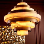 Lazzari Alabaster Chandelier 24" D - Dia24 x H21 inBlushlighting