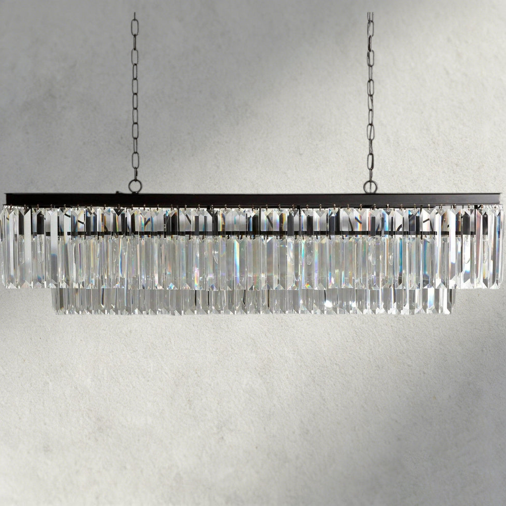 Bronze Leyland Tiered Rectangular Chandelier