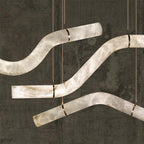 Liberty Curved Pendant Alabaster Chandelier, Pendant Light Over Dining Table-Manorlights