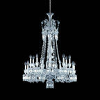 Light Luxury Classic Long Version Tiered Candle Light Crystal Chandelier for High-ceiling Rooms/Living Room - 18 Lights/D40.16"*H53.94"Without LampshadeWarm LightManorlights