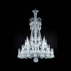 Light Luxury Classic Long Version Tiered Candle Light Crystal Chandelier for High-ceiling Rooms/Living Room - 48 Lights/D55.12"*H77.95"/118kgWithout LampshadeWarm LightManorlights