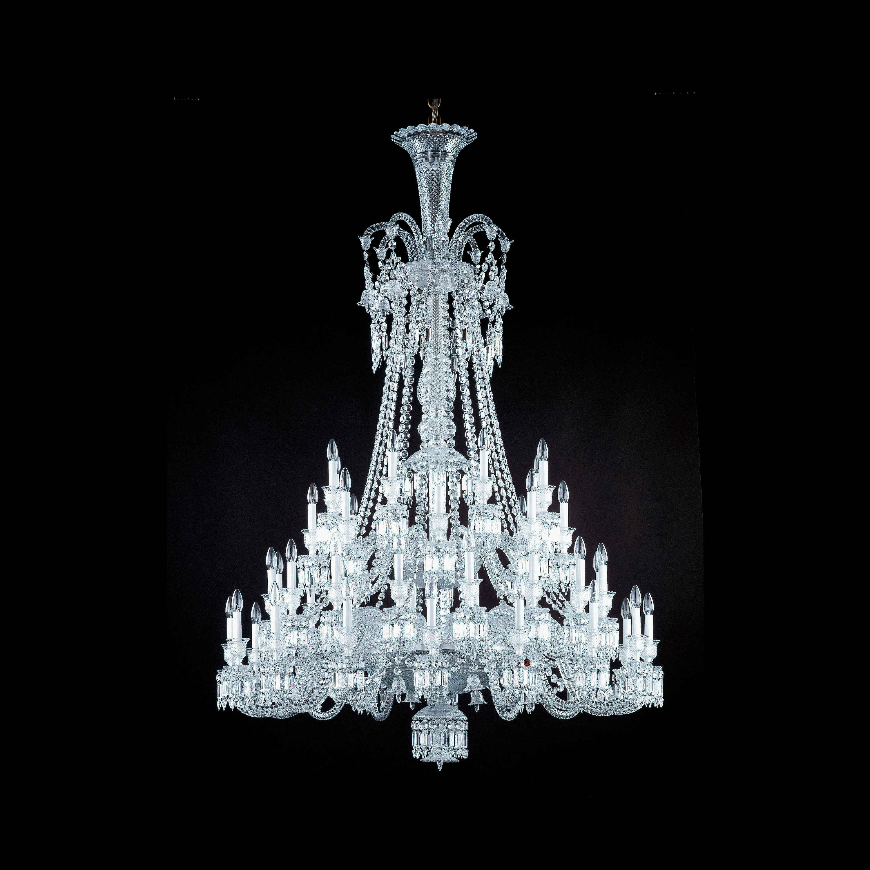 Light Luxury Classic Long Version Tiered Candle Light Crystal Chandelier for High-ceiling Rooms/Living Room - 48 Lights/D55.12"*H77.95"/118kgWithout LampshadeWarm LightManorlights