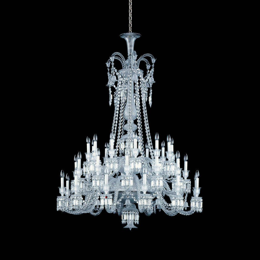 Light Luxury Classic Long Version Tiered Candle Light Crystal Chandelier for High-ceiling Rooms/Living Room - 36 Lights/D51.18"*H67.32"Without LampshadeWarm LightManorlights