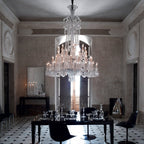Light Luxury Classic Long Version Tiered Candle Light Crystal Chandelier for High-ceiling Rooms/Living Room - 48 Lights/D55.12"*H77.95"/118kgWithout LampshadeWarm LightManorlights