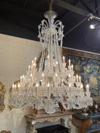 Light Luxury Classic Long Version Tiered Candle Light Crystal Chandelier for High-ceiling Rooms/Living Room - 48 Lights/D55.12"*H77.95"/118kgWithout LampshadeWarm LightManorlights