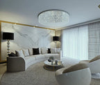 Light Luxury Round/Oval Flush Mount Crystal Chandelier-Chandeliers-Manorlights