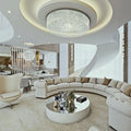 Light Luxury Round/Oval Flush Mount Crystal Chandelier-Chandeliers-Manorlights