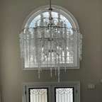 Light Luxury Silver Flower Branch Chandelier with Icicle Details for Bedroom Dining Room and Hallway - 9 Lights/D 23.6"*H 27.8"Warm LightManorlights
