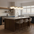 Linear Alabaster Cube Chandelier 6-Light Brass Island Pendant Light - 10-Lights ∅ 47.2" x H 3.9"Gold & White -  Manorlights