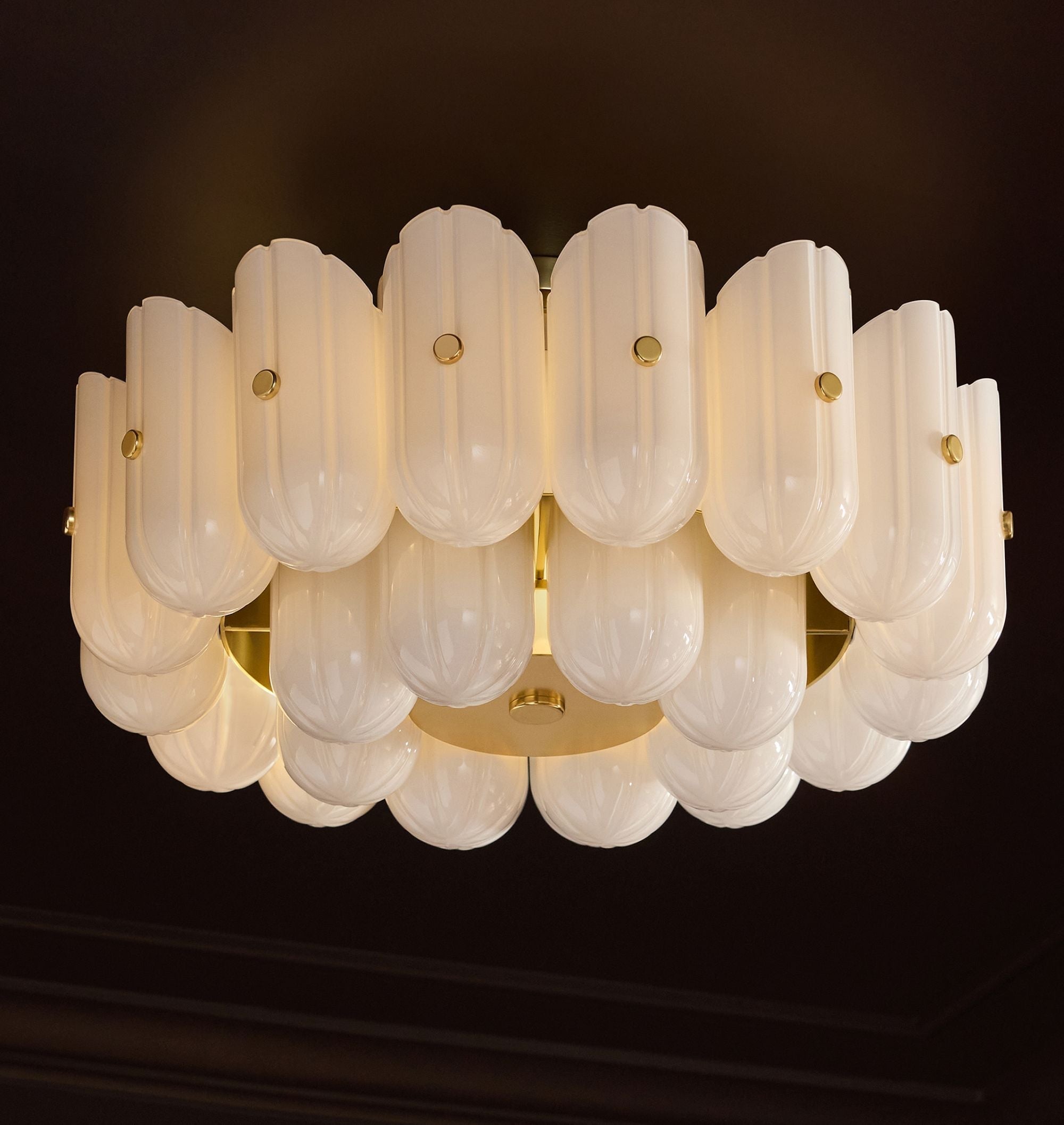 Lorna LED Double Tier Flush Mount 25"-Chandelier-Manorlights