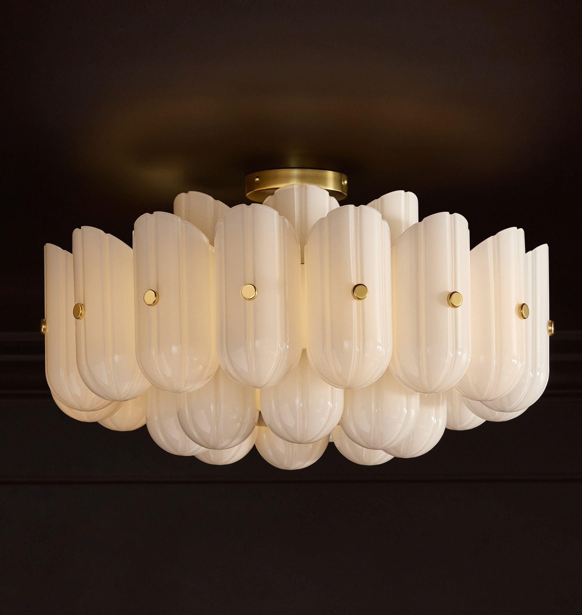 Lorna LED Double Tier Flush Mount 25"-Chandelier-Manorlights