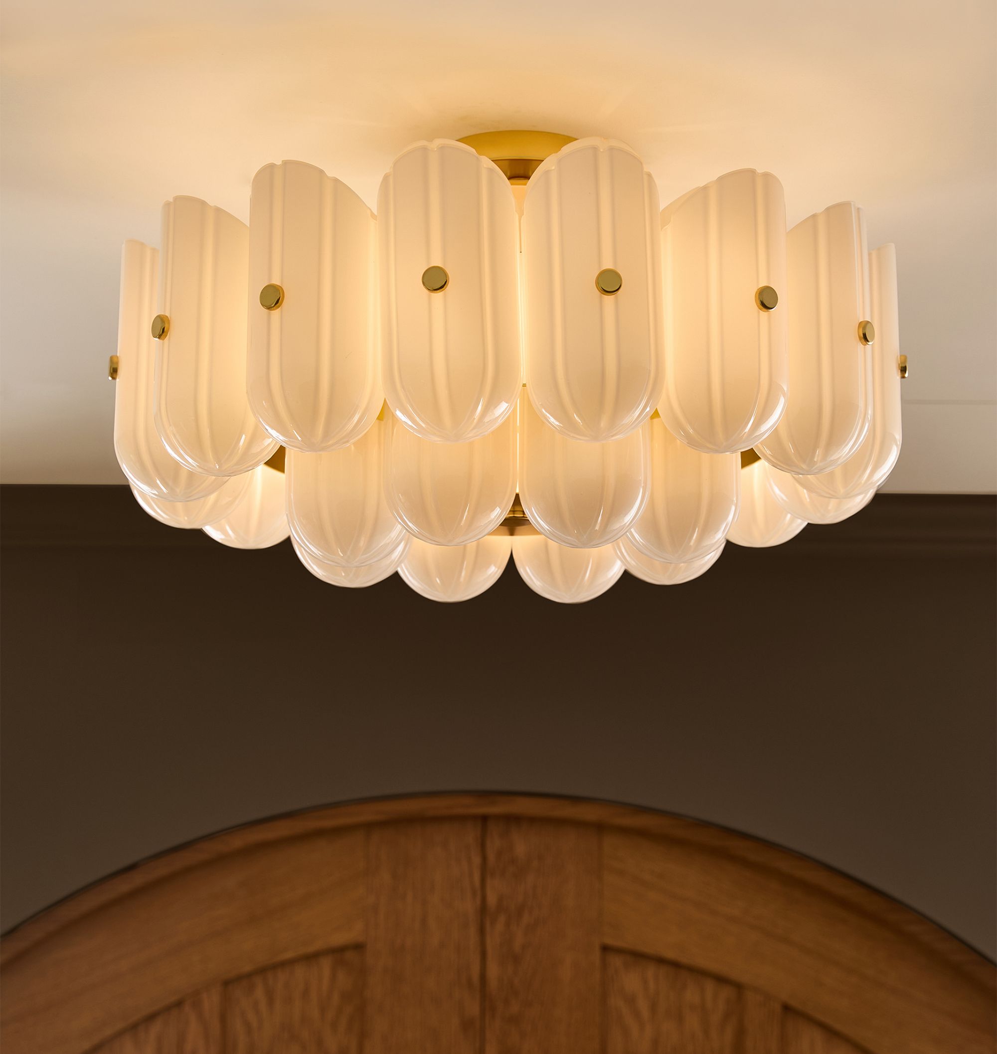 Lorna LED Double Tier Flush Mount 25"-Chandelier-Manorlights
