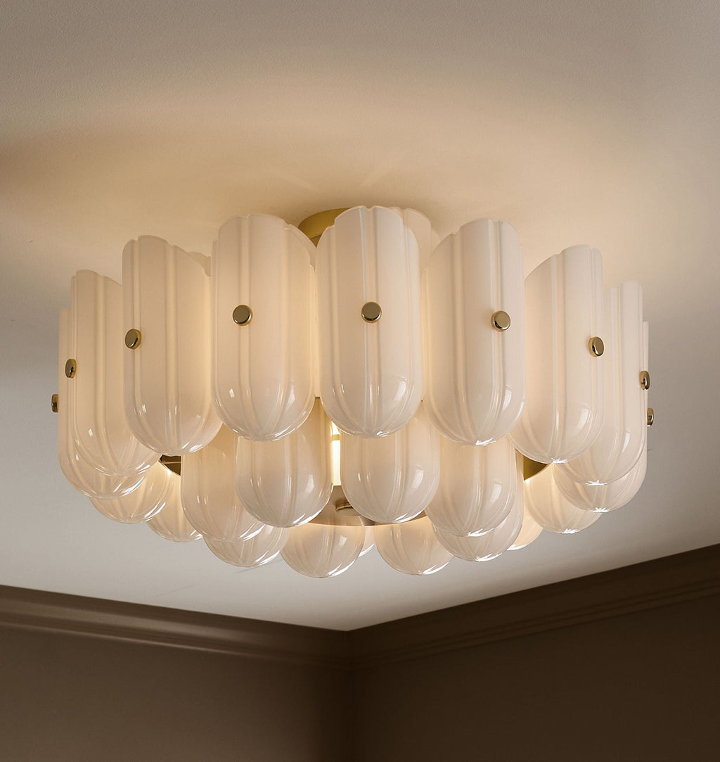 Lorna LED Double Tier Flush Mount 25"-Chandelier-Manorlights