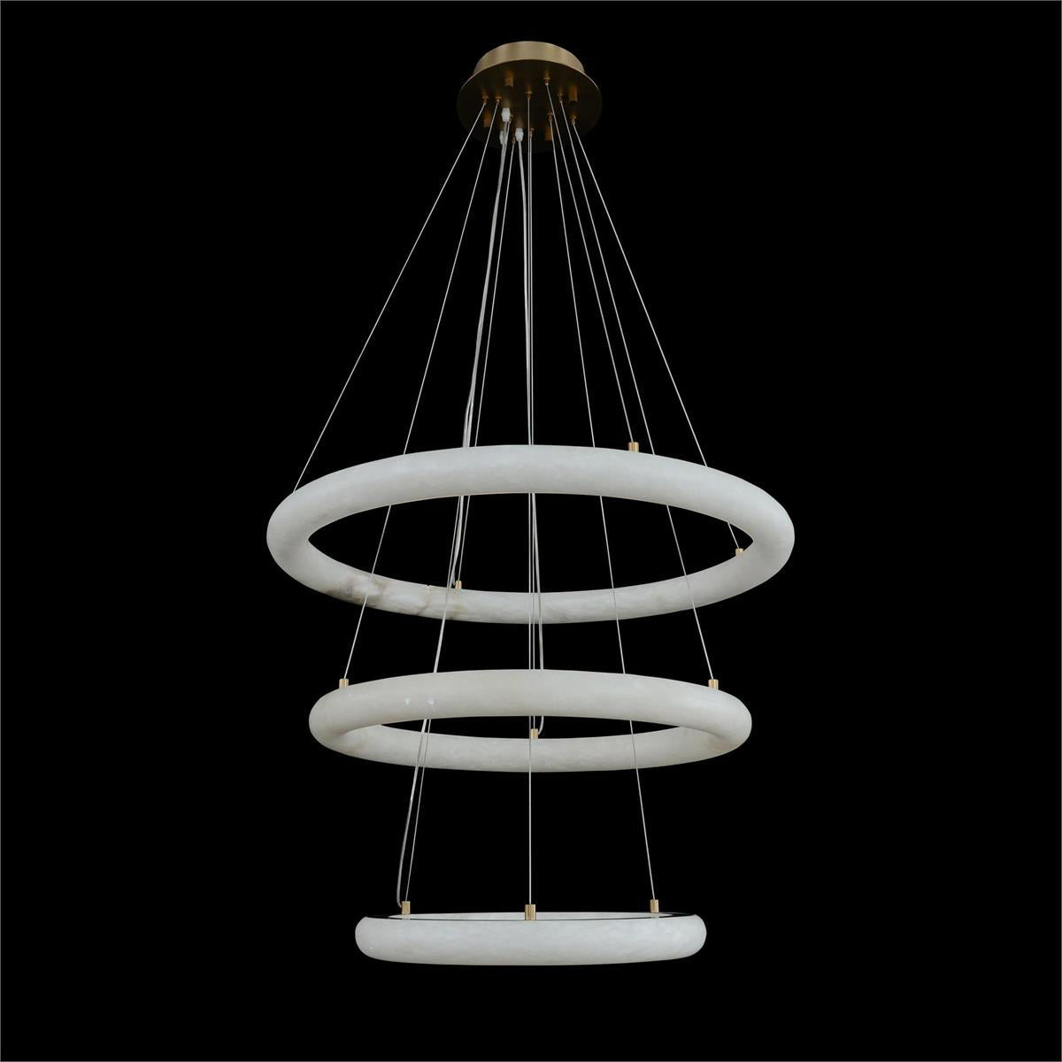Luca Three-Tier Alabaster Pendant Chandelier - Manorlights