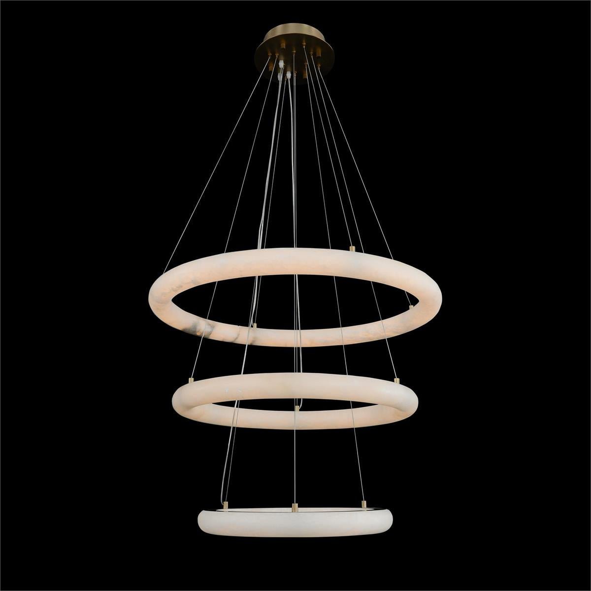 Luca Three-Tier Alabaster Pendant Chandelier - Manorlights